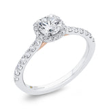 14 Kt White & Rose Gold Carizza Bridal Engagement Ring