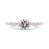 14 Kt White & Rose Gold Carizza Bridal Engagement Ring