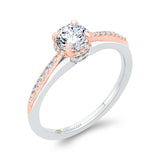 14 Kt White & Rose Gold Carizza Bridal Engagement Ring
