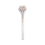 14 Kt White & Rose Gold Carizza Bridal Engagement Ring