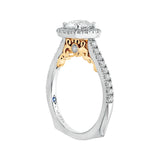 14 Kt White & Yellow Gold Carizza Bridal Engagement Ring
