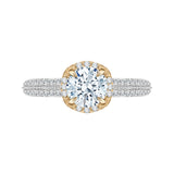 14 Kt White & Yellow Gold Luminous Bridal Engagement Ring