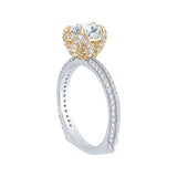 14 Kt White & Yellow Gold Luminous Bridal Engagement Ring