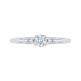 14K White Gold Round Diamond Solitaire Engagement Ring