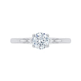 14K White Gold Round Diamond Solitaire Engagement Ring