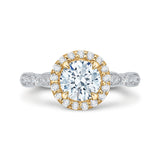 14 Kt White & Yellow Gold Luminous Bridal Engagement Ring