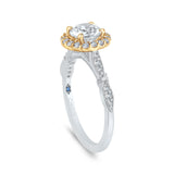 14 Kt White & Yellow Gold Luminous Bridal Engagement Ring