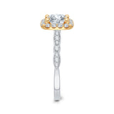 14 Kt White & Yellow Gold Luminous Bridal Engagement Ring