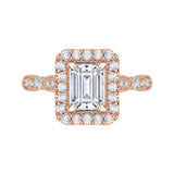 14 Kt Rose Gold Carizza Bridal Engagement Ring