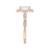 14 Kt Rose Gold Carizza Bridal Engagement Ring