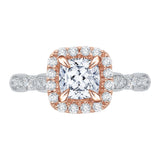 14 Kt White & Rose Gold Luminous Bridal Engagement Ring
