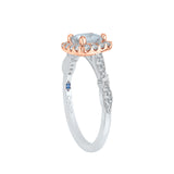14 Kt White & Rose Gold Luminous Bridal Engagement Ring