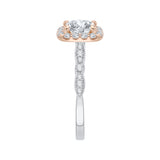 14 Kt White & Rose Gold Luminous Bridal Engagement Ring