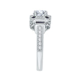 14 Kt White Gold Luminous Bridal Engagement Ring