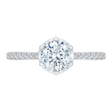 14 Kt White Gold Luminous Bridal Engagement Ring