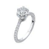 14 Kt White Gold Luminous Bridal Engagement Ring