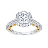 14 Kt White & Yellow Gold Carizza Bridal Engagement Ring