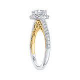14 Kt White & Yellow Gold Carizza Bridal Engagement Ring
