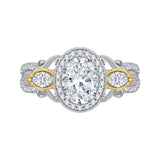 14 Kt White & Yellow Gold Carizza Bridal Engagement Ring