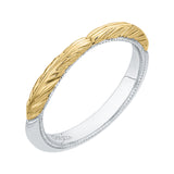 14 Kt White & Yellow Gold Carizza Bridal Wedding Band