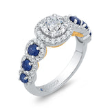14 Kt White & Yellow Gold Carizza Bridal Engagement Ring
