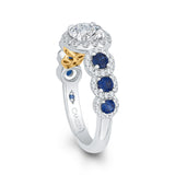 14 Kt White & Yellow Gold Carizza Bridal Engagement Ring