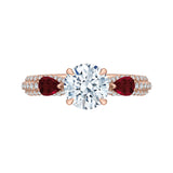 14 Kt Rose Gold Carizza Bridal Engagement Ring