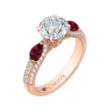 14 Kt Rose Gold Carizza Bridal Engagement Ring