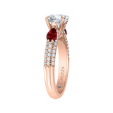 14 Kt Rose Gold Carizza Bridal Engagement Ring