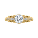 14 Kt Yellow Gold Carizza Bridal Engagement Ring