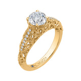 14 Kt Yellow Gold Carizza Bridal Engagement Ring