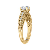 14 Kt Yellow Gold Carizza Bridal Engagement Ring