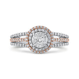 10 Kt White & Rose Gold Luminous Ring Ring