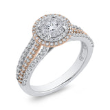 10 Kt White & Rose Gold Luminous Ring Ring
