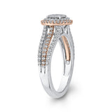 10 Kt White & Rose Gold Luminous Ring Ring