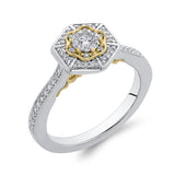 10 Kt White & Yellow Gold Luminous Ring Ring