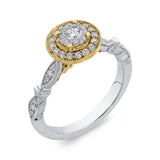 10 Kt White & Yellow Gold Luminous Ring Ring