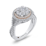 14 Kt White & Rose Gold Luminous Ring Engagement Ring