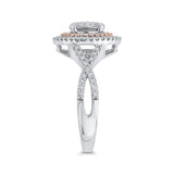14 Kt White & Rose Gold Luminous Ring Engagement Ring
