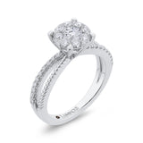 14 Kt White Gold Luminous Ring Engagement Ring
