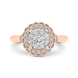 14 Kt Rose & White Gold Luminous Ring Engagement Ring