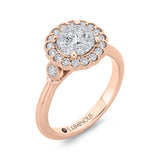 14 Kt Rose & White Gold Luminous Ring Engagement Ring
