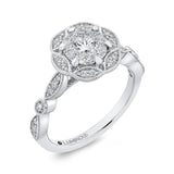 14 Kt White Gold Luminous Ring Engagement Ring