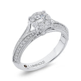 14 Kt White Gold Luminous Ring Engagement Ring