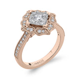 14 Kt Rose & White Gold Luminous Ring Engagement Ring