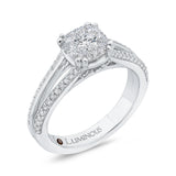 14 Kt White Gold Luminous Ring Engagement Ring