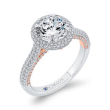 14 Kt White & Rose Gold Luminous Bridal Engagement Ring