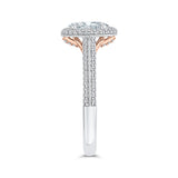 14 Kt White & Rose Gold Luminous Bridal Engagement Ring