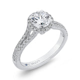 14 Kt White Gold Carizza Bridal Engagement Ring