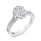 14 Kt White Gold Luminous Ring Engagement Ring